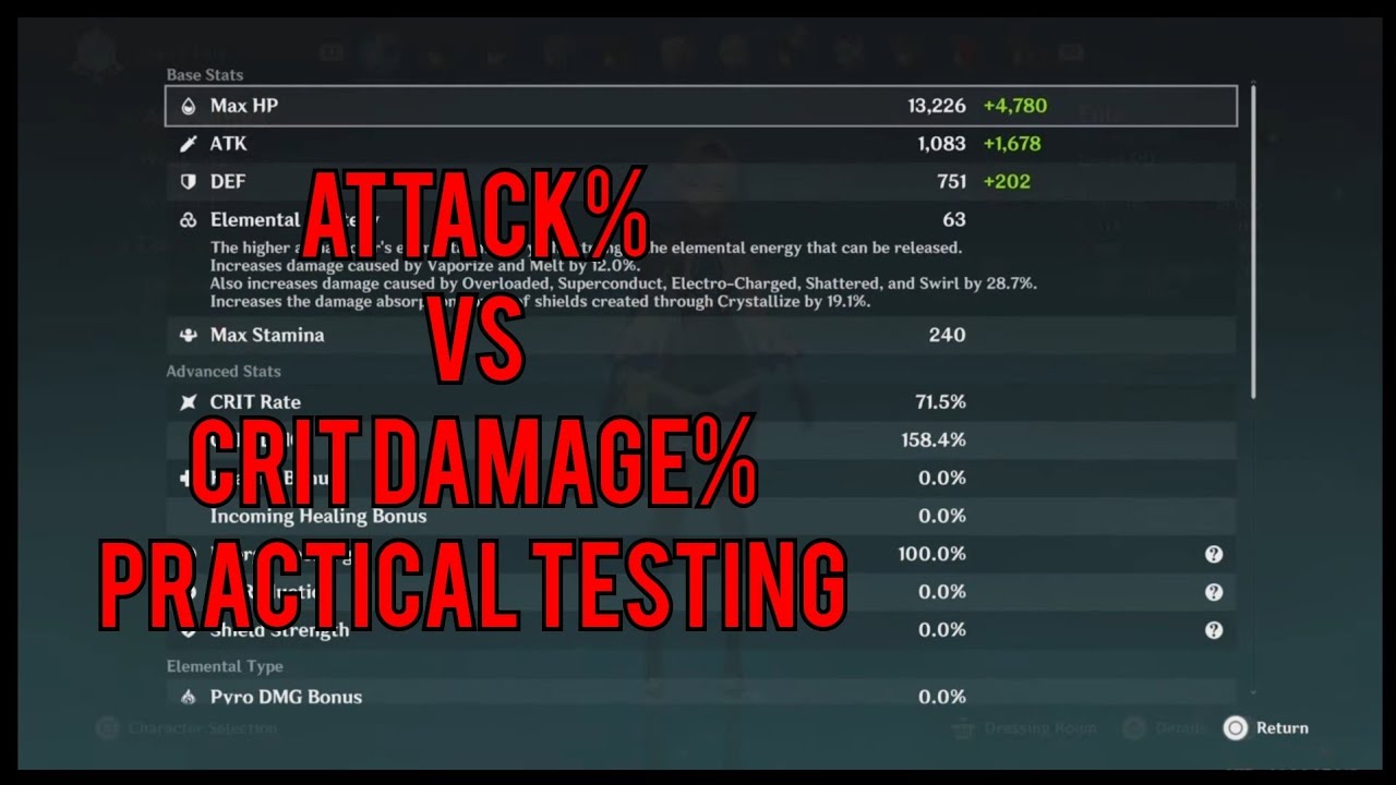 Is Attack% Better than Crit Damage% ? | Genshin Impact