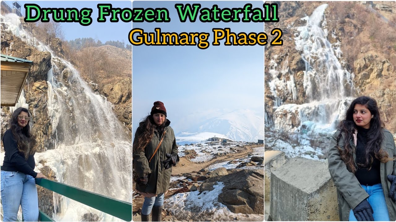 Drung Frozen Waterfall | Gulmarg Gondola In Winter | Asia's Longest Cable Car || #KashmirTravelVlog