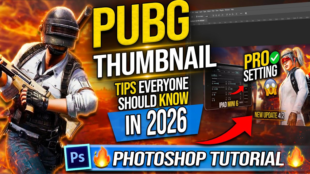 Советы по созданию миниатюр для PUBG, которые должен знать каждый в 2026 году 🔥Урок по Photoshop