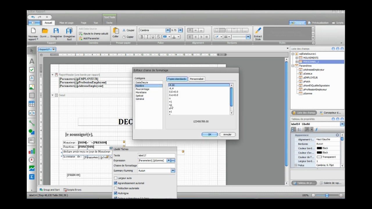 Formation LOGI PAIE Modifier ou Création  d'un état personnalisé   Scene 02
