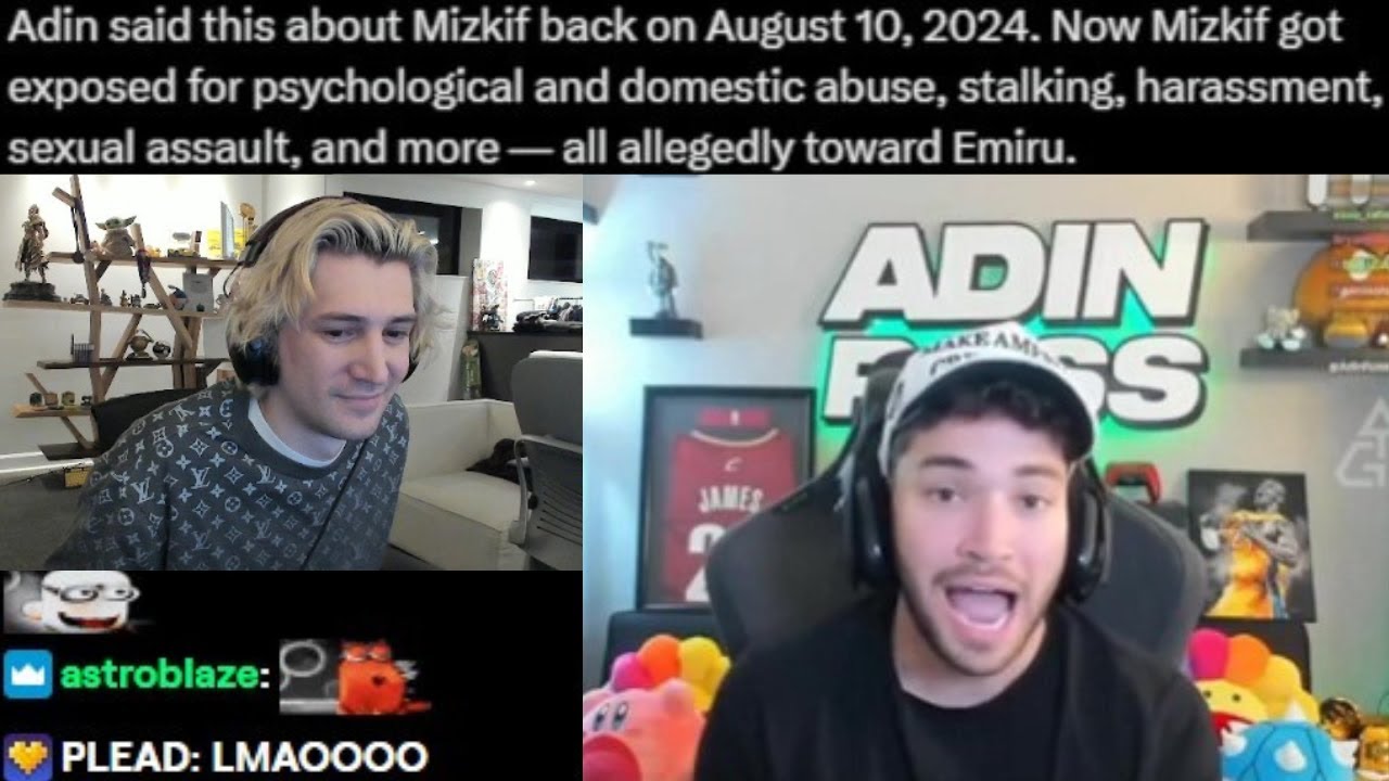 xQc отреагировал на старый клип Адина Росса в августе 2024 года, назвав Мизкифа чудаком