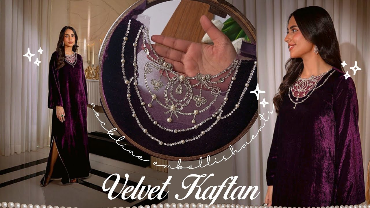 💜Designer neckline beads embroidery design 🤍 beads work ✨ designer Outfit