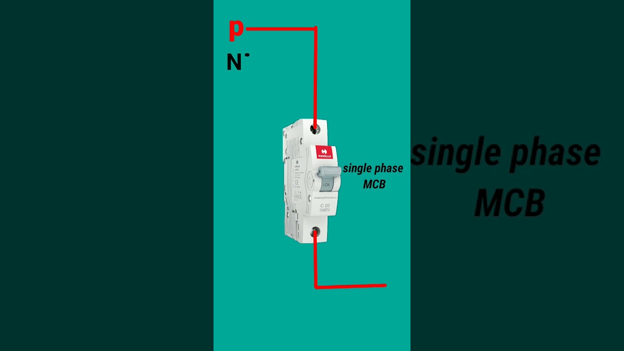 1 pole MCB connection wiring diagram., #electric # shorts