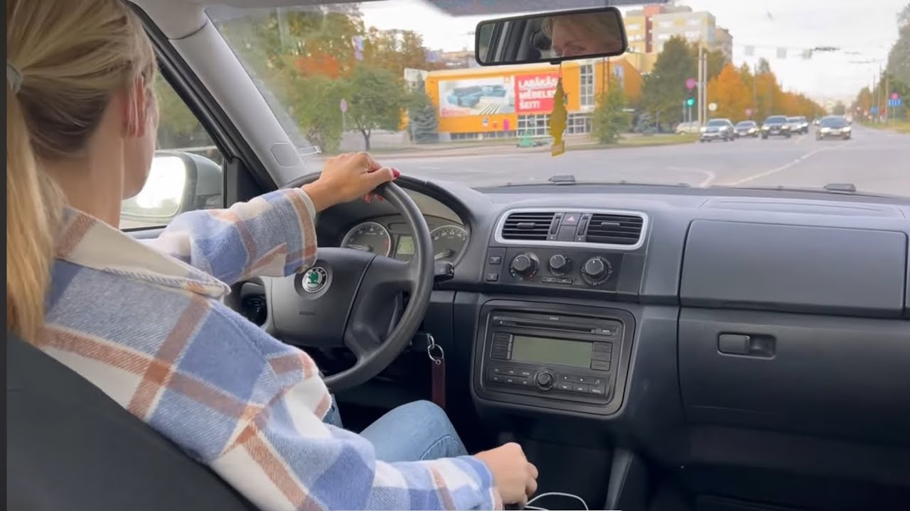 Manual car driving video ASMR✨Come with me on Skoda Fabia🚘Ana drives manual car ⚡️No music 🔇ENJOY 😎
