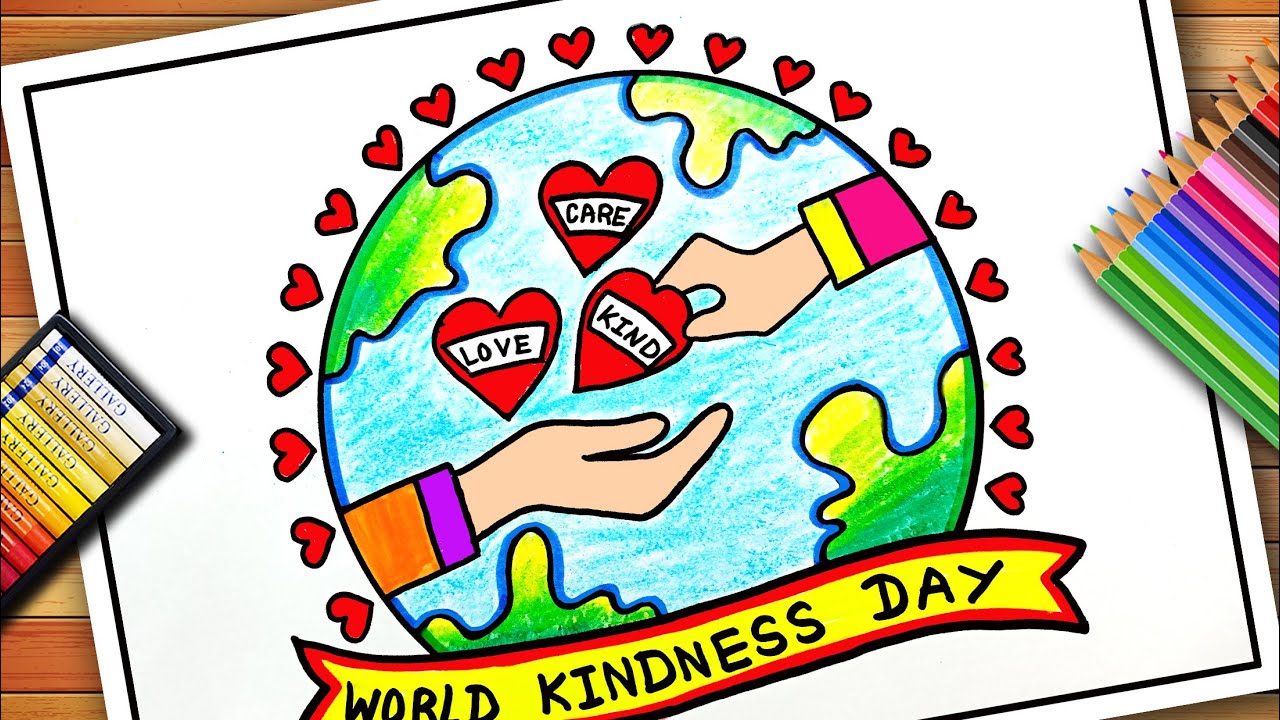 World Kindness Day Easy Drawing | World Kindness Day Easy Poster | Happy World Kindness Day Drawing