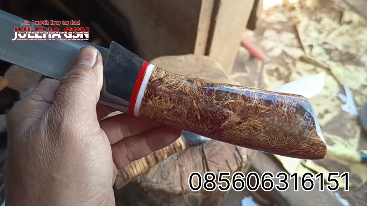 Golok Sembelih Estetik Tempurung Kelapa dan Serabut Kelapa 