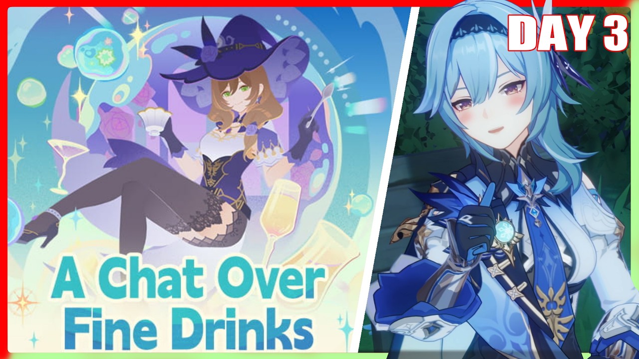 A Chat Over Fine Drinks Day 3 *Drunk Eula* Dialogues [JP DUB] | Genshin Impact 6.4