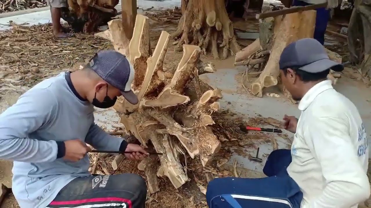 Cara Membuat Meja Akar Kayu Jati dari Kerajinan Mebel Kabupaten Jepara