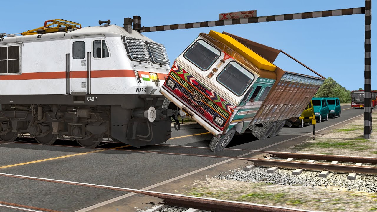 TRUCK VS RAJDHANI TRAIN #2 | Truck engine Failed on Track - BeamNG.Drive