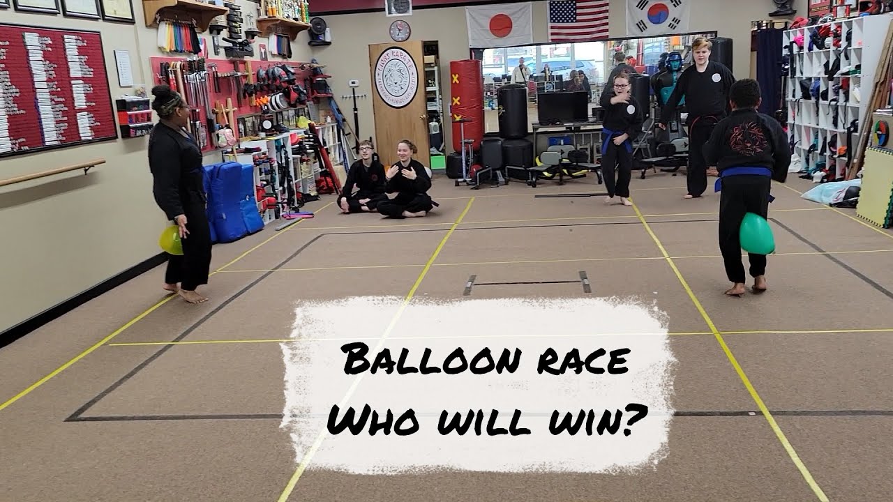 Balloon Race between the legs - Who Will Win?