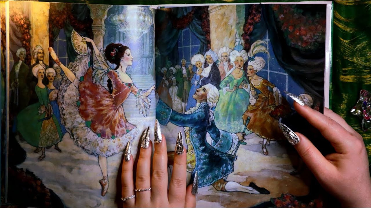 ASMR Beautiful Book Tracing, Page Flipping, Tapping 📖 Ballet Stories ✨ Inaudible Whisper