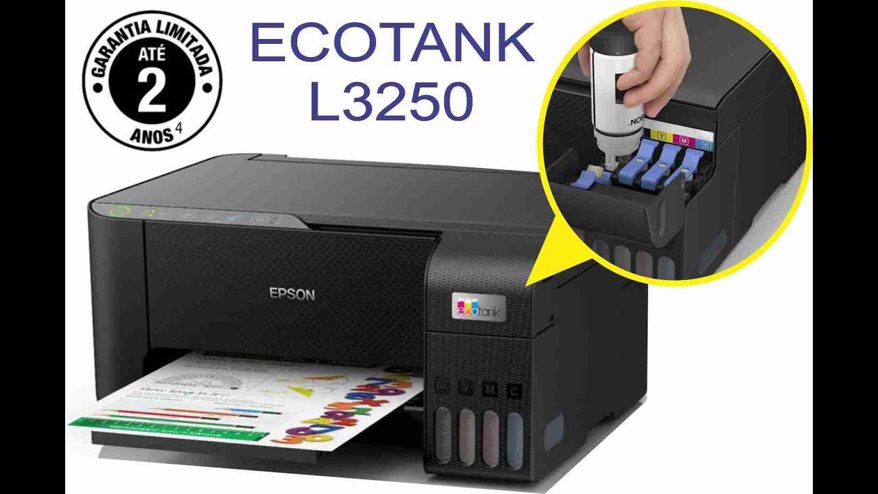 Epson L3250 - Colocação de tinta e calibração da impressora