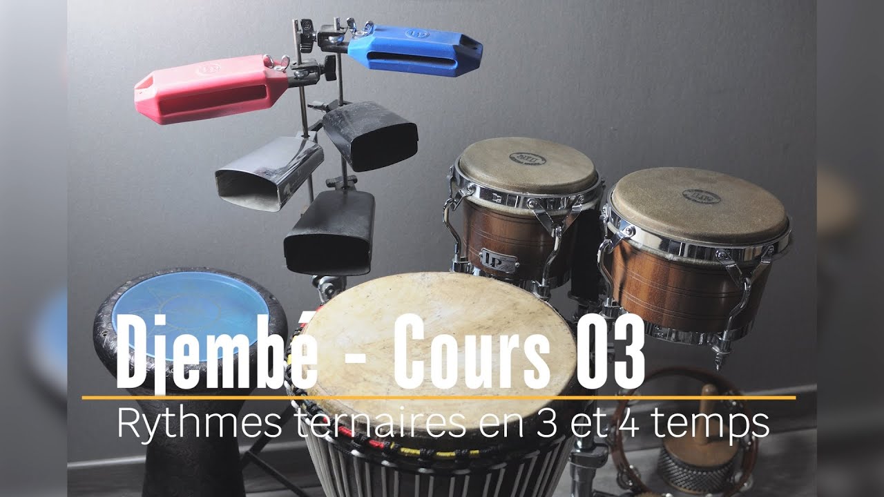 Djembé Cours 03 - Rythmes ternaires en 3 et 4 temps