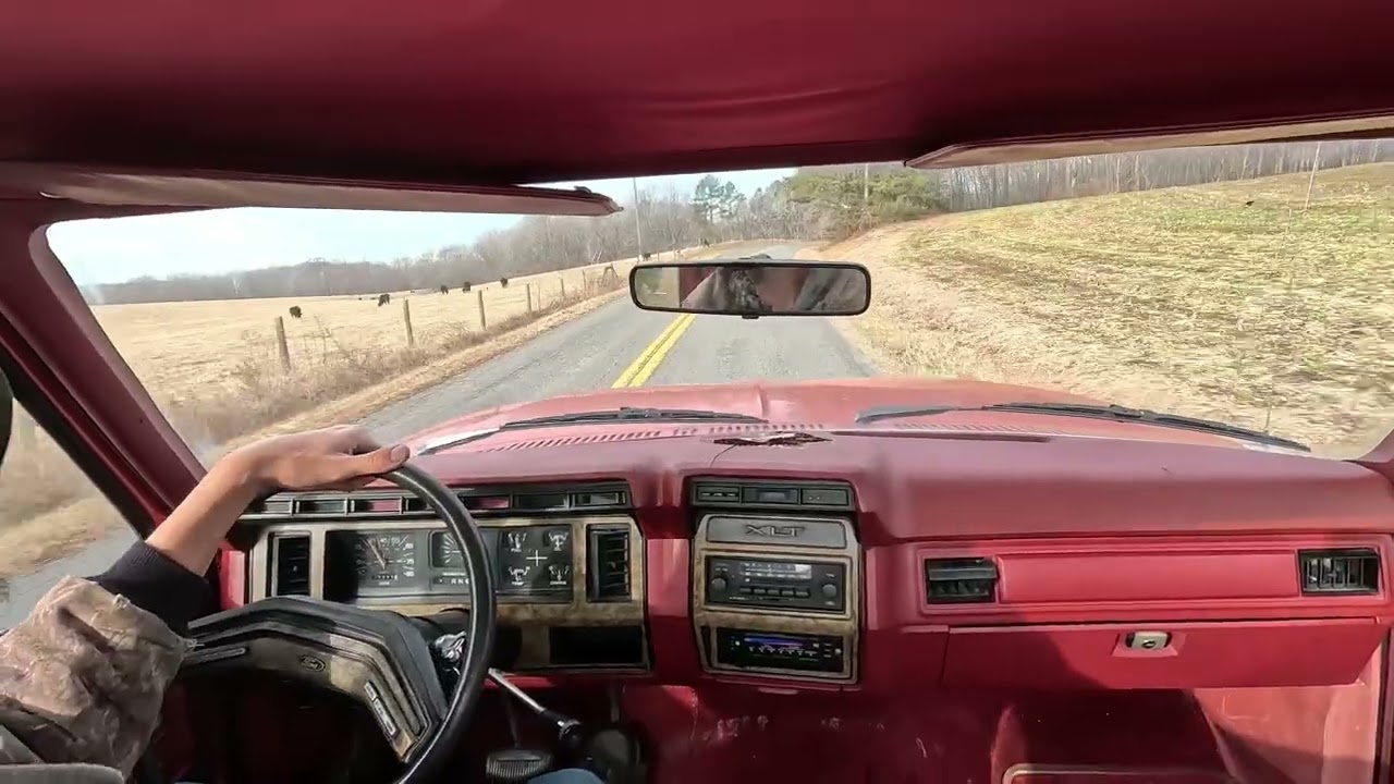 Driving a 1986 Bullnose Ford on country roads. 