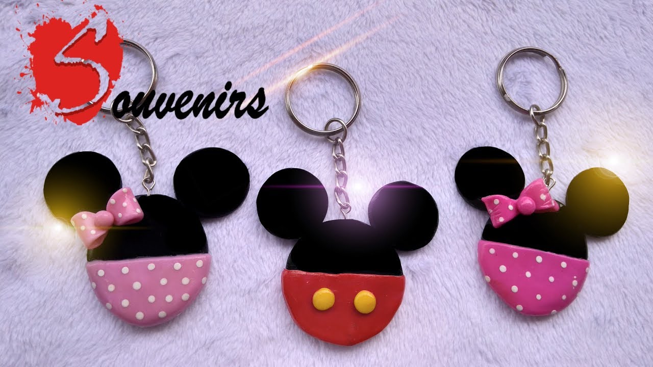 Llaveros mickey y Minnie Mouse - PORCELANA FRÍA💖