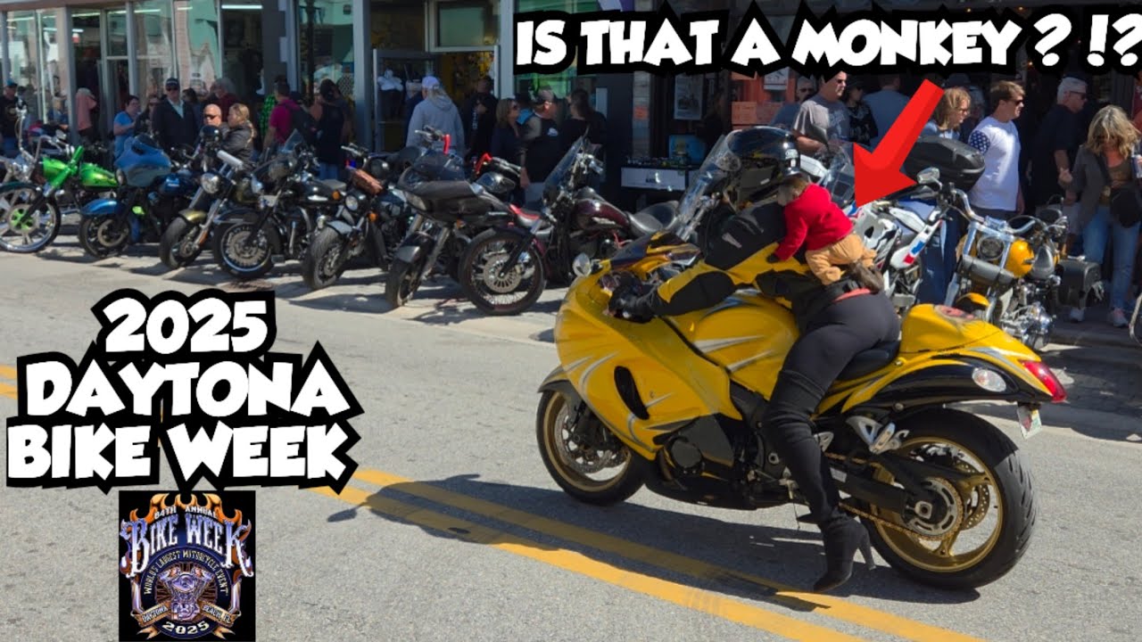 2025 Daytona BIKE WEEK - Main Street at Mid-Day - Beautiful Weather & Bikes Everywhere