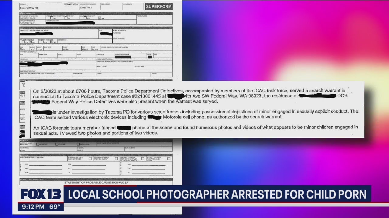 School photographer arrested for child porn possession | FOX 13 Seattle