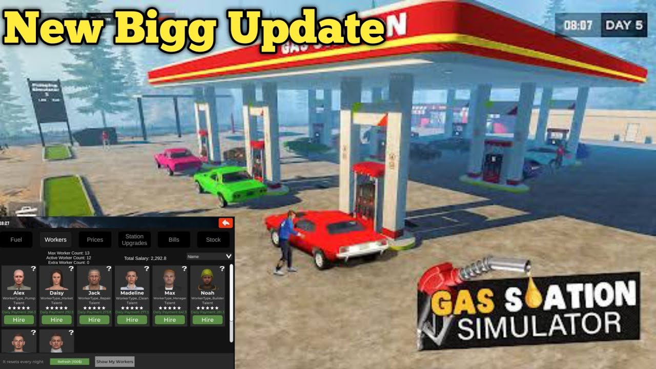 Finally Bigg Update is Here New Workers Add (Maneger) In | Gas station business Simulator | gas pump