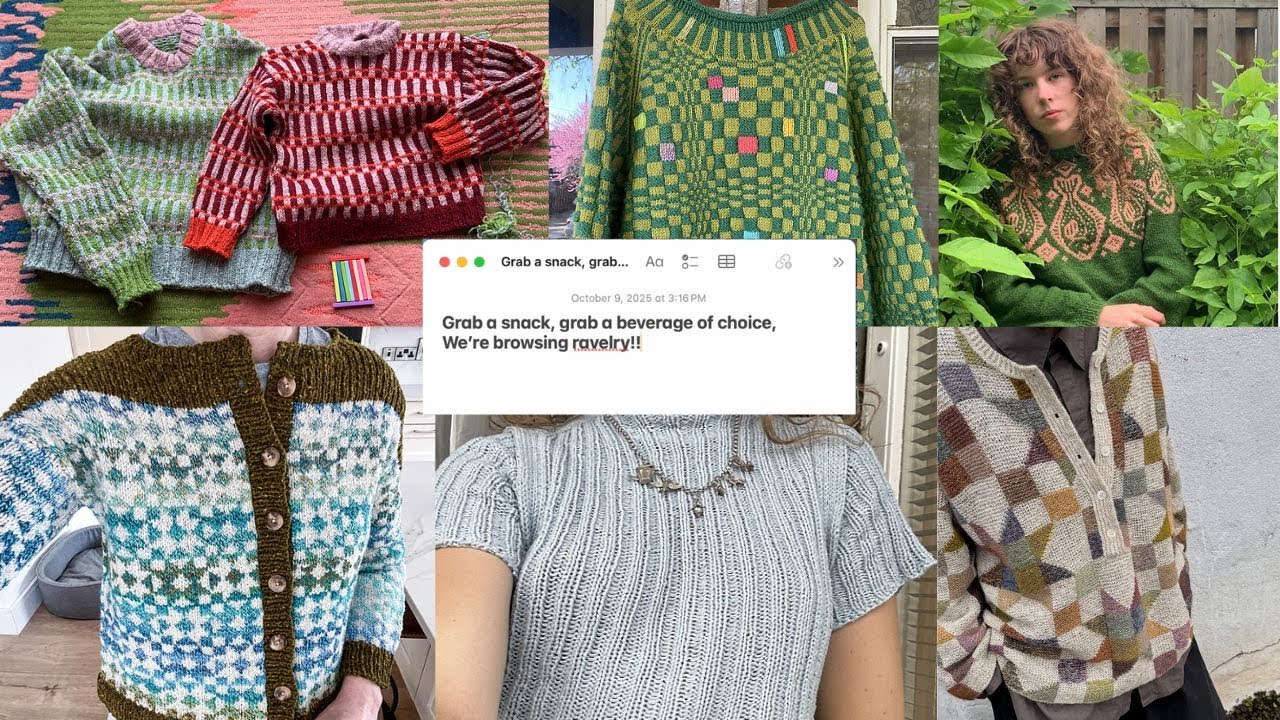 facetime chat going through my ravelry likes (fave knitting patterns)