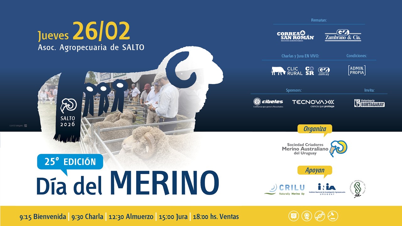 26/02/2026  “DÍA DEL MERINO”  - Sociedad Criadores Merino Australiano del Uruguay | Clic Rural