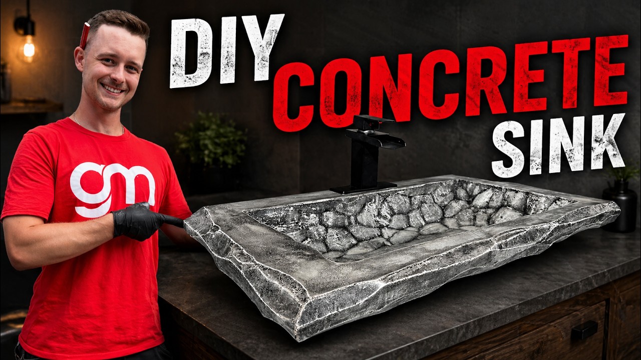 Black Concrete Sink For Bathroom | DIY