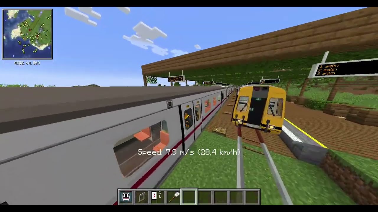 Minecraft Transit Railway 1.18.2: Cafe Export(Train View)