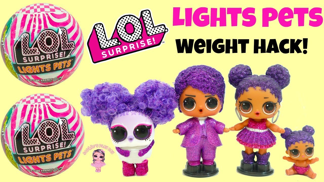 LOL Surprise Lights Pets Unboxing With Weight Hacks!  Rare Purple Dove Found!