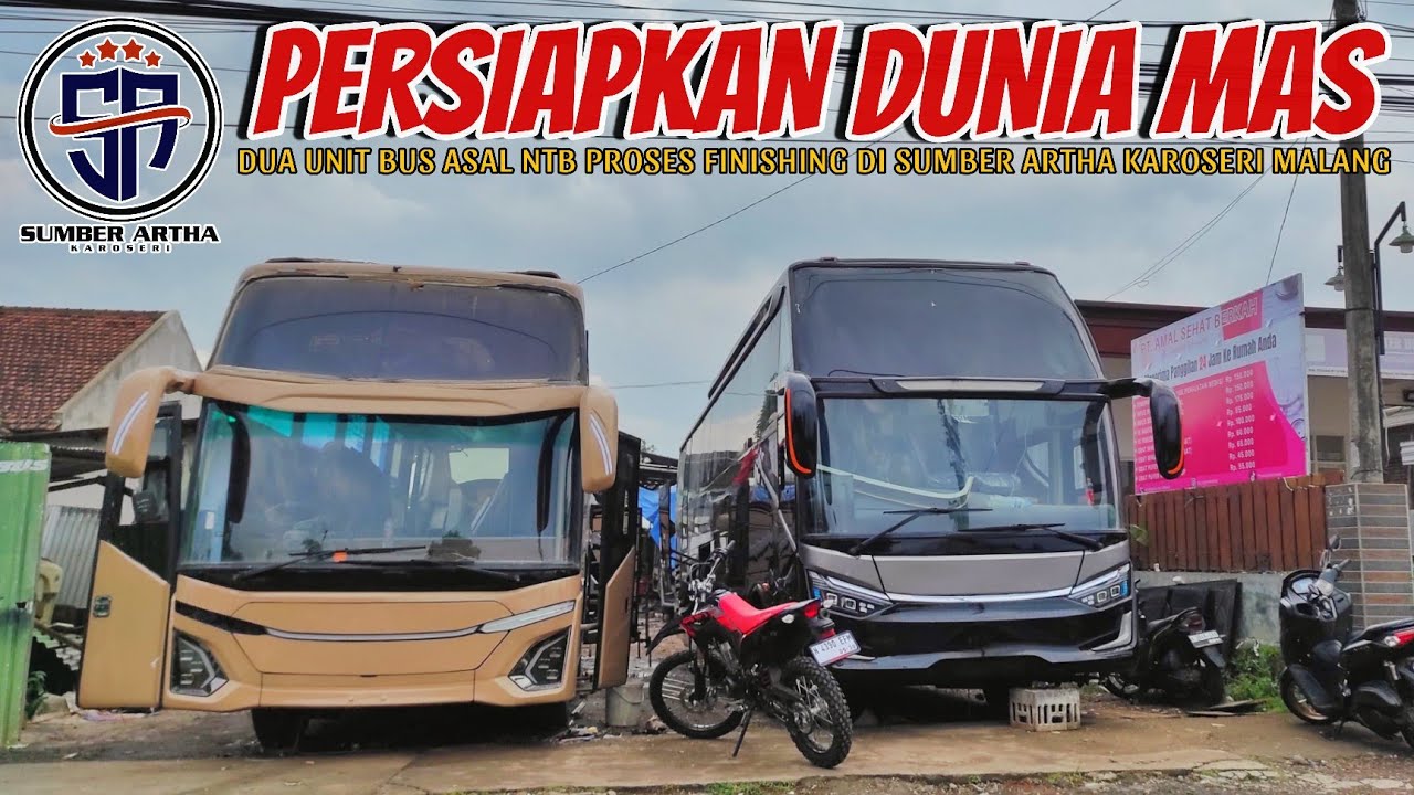 DUET DUNIA MAS NTB‼️PROSES FINISHING JETBUS 5 & LEGACY SR-3 NEO DI SUMBER ARTHA KAROSERI MALANG