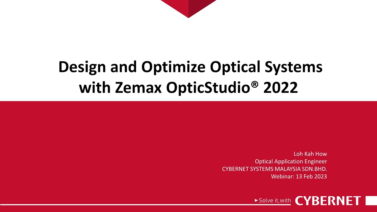 Design and Optimize Optical Systems with Zemax OpticStudio