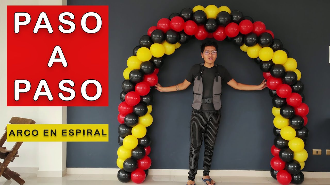 ARCO de GLOBOS en espiral 🎈 SIN ESTRUCTURA paso a paso