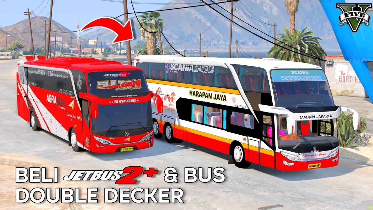 Bambang Jadi Juragan Bus!! Ada Jetbus 2 & Bus Scania Double Decker Keren di Kota GTA 5 Indonesia