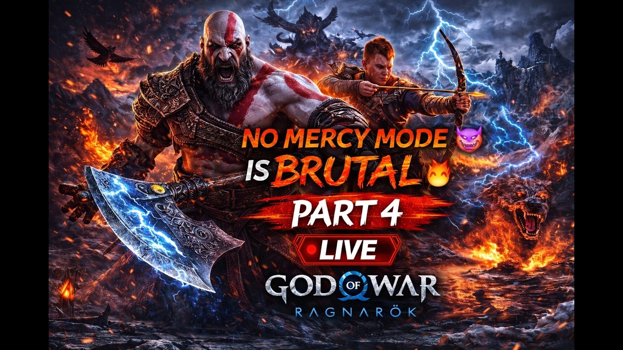 NO MERCY MODE IS BRUTAL 🔥 | Part 4 LIVE | God of War Ragnarök