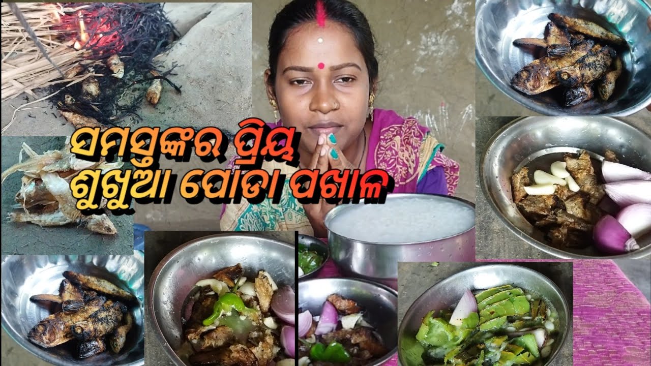 Pakhala eating | ପଖାଳ ସାଙ୍ଗକୁ ଶୁଖୁଆ ପୋଡା || ଜହ୍ନି ପୋଡା // Dry fish recipe || Garlic chili dry fish