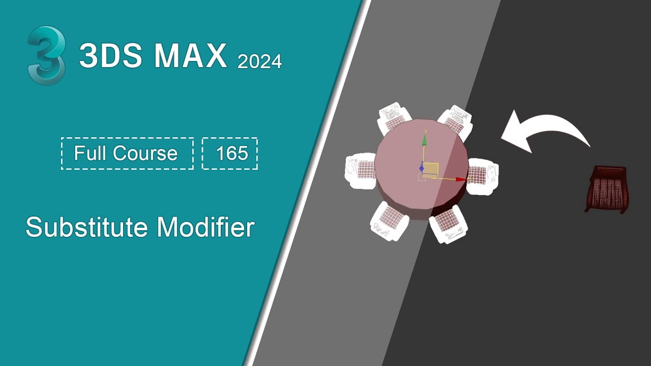 164 - استبدال العناصر بعناصر اخرى  | دورة الماكس -  Substitute Modifier | 3ds Max