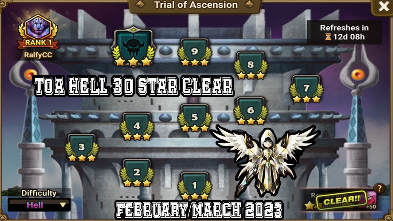TOA Hell 30 Star Clear February/March 2023 *Summoners War*