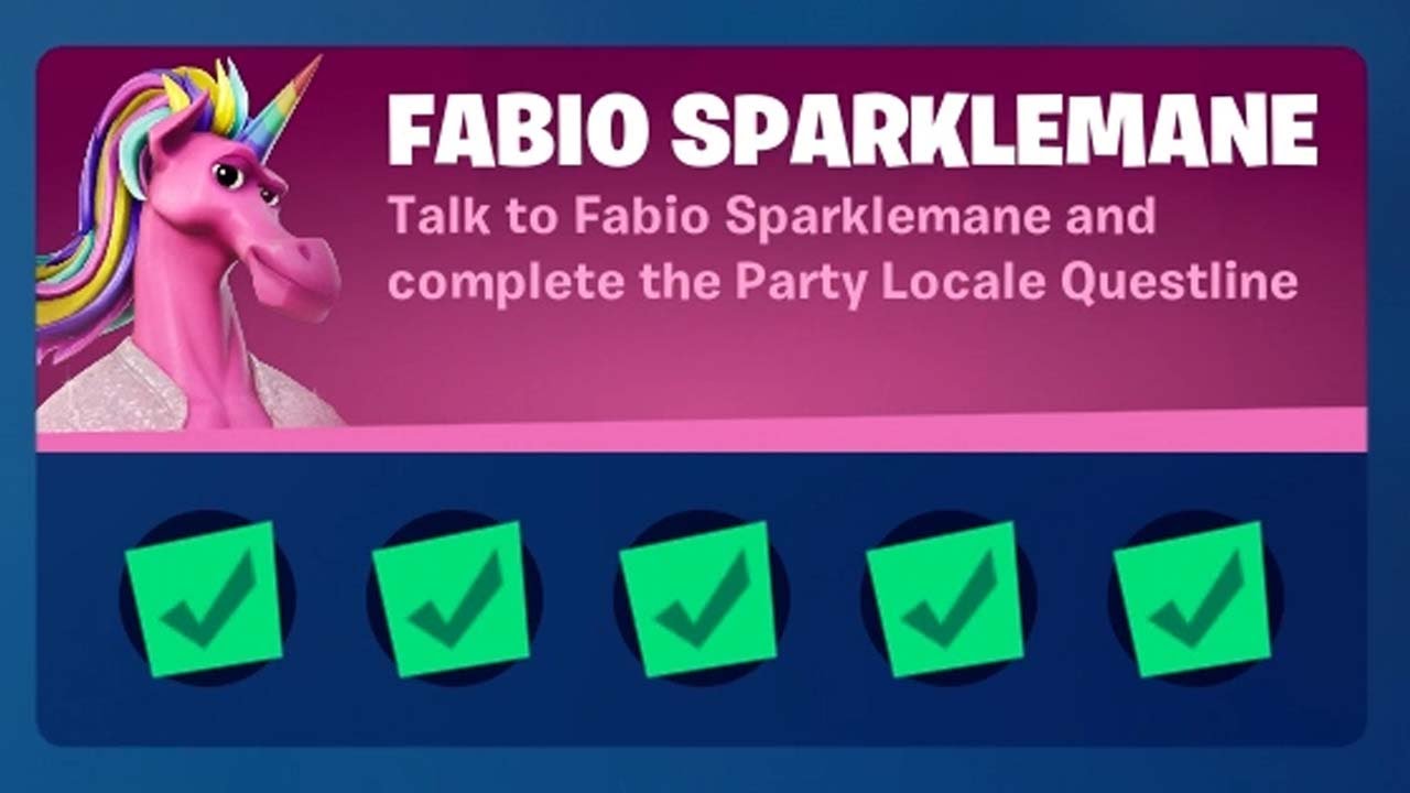 Fortnite Complete 'Fabio Sparklemane' Challenges Guide - How to Complete the Party Locale Questline