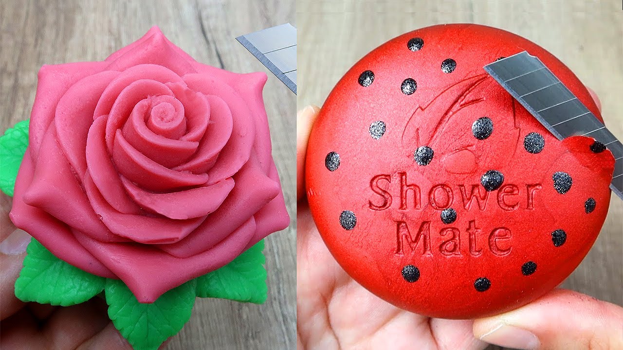 Relaxing Soap Carving ASMR. Satisfying Soap and lipstick cutting. Corte de jabón - 455