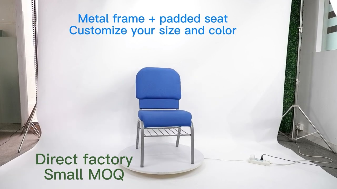 China factory church chair, conference chair, metal chair with cushion
