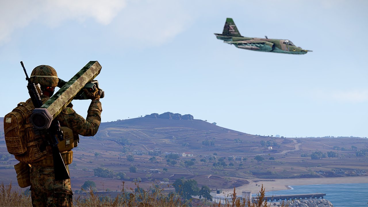 Russian SU-25 Took a Direct-Hit from a Portable AA Missile | Fighter Jet Downed | ARMA 3: Milsim