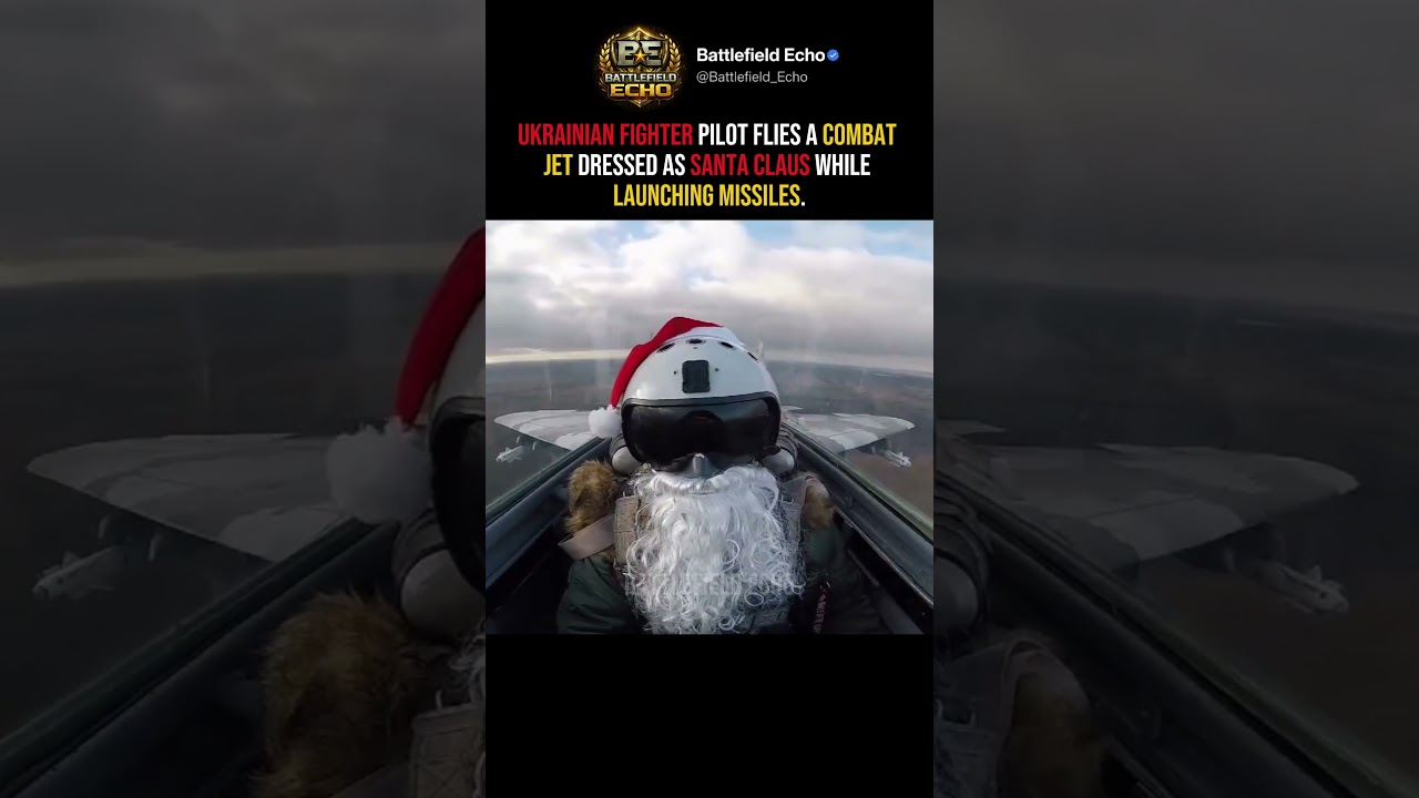 Ukrainian Fighter Pilot Dressed as Santa 🎅✈️ #shorts