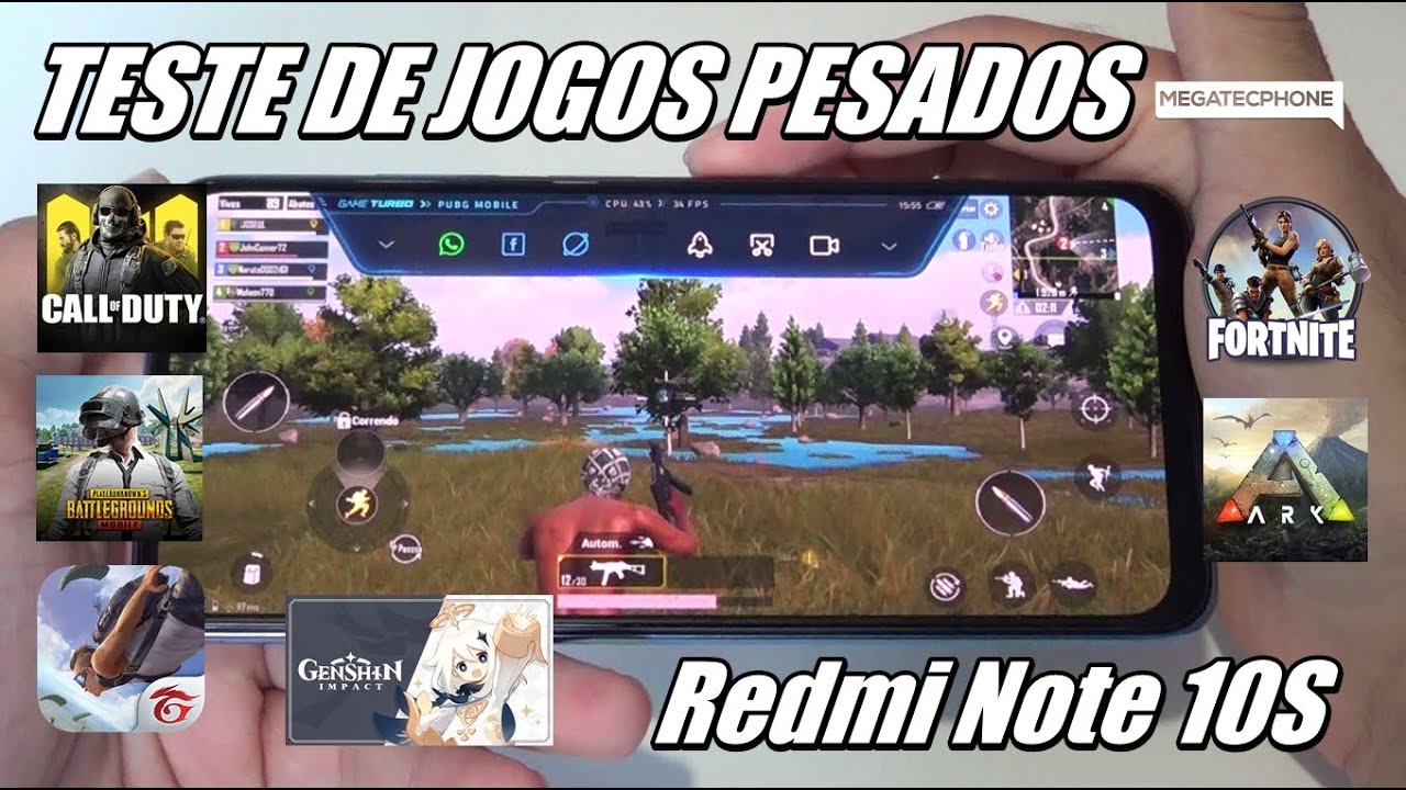 Redmi Note 10S - TESTE DE JOGOS PESADOS: COD, PUBG, Genshin Impact, FREE FIRE, Fortnite, ARK, G95