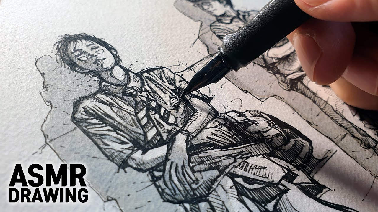 [ASMR DRAWING] Fountain pen writing sounds 만년필 쓰는 소리 / 그림 그리는 소리
