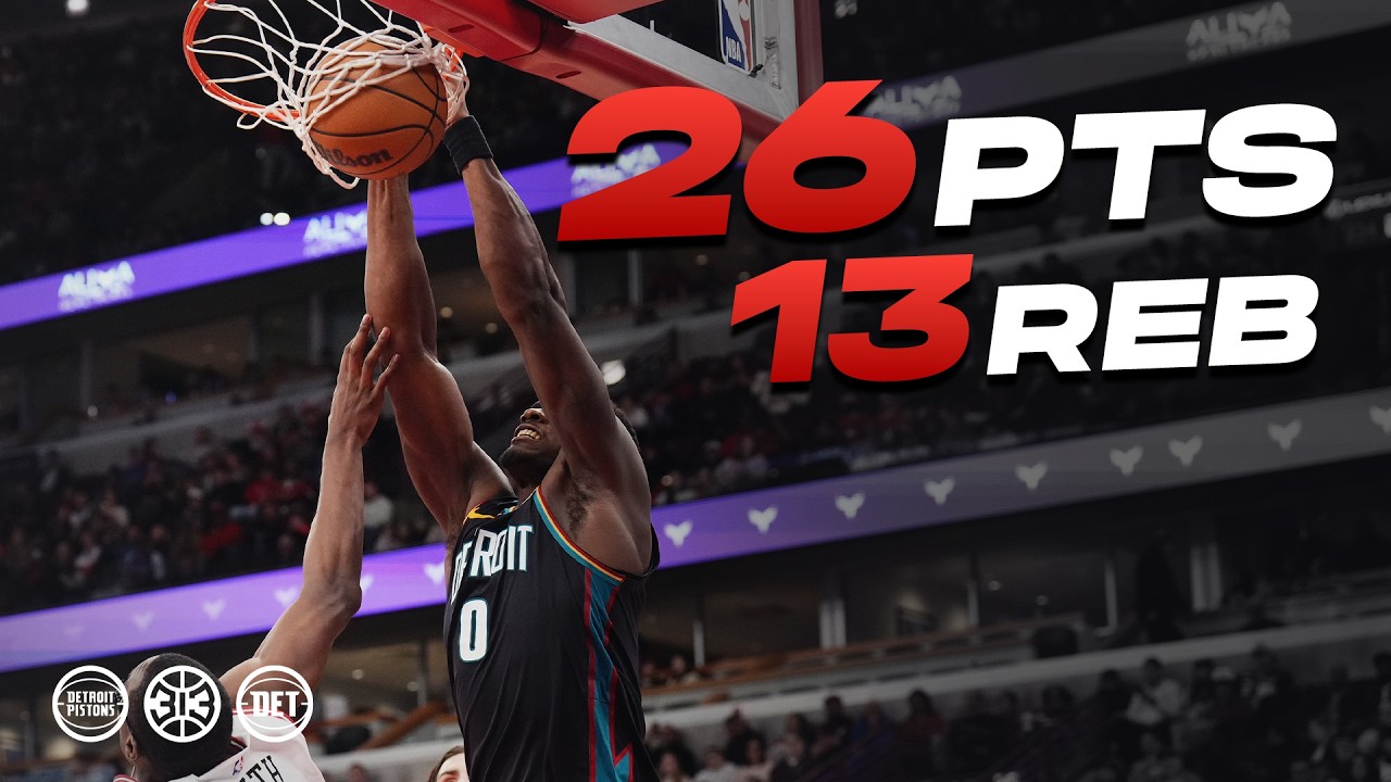 Jalen Duren Dominates in First Game Back vs. Bulls | 26 PTS & 13 REB #nba #pistons #jalenduren