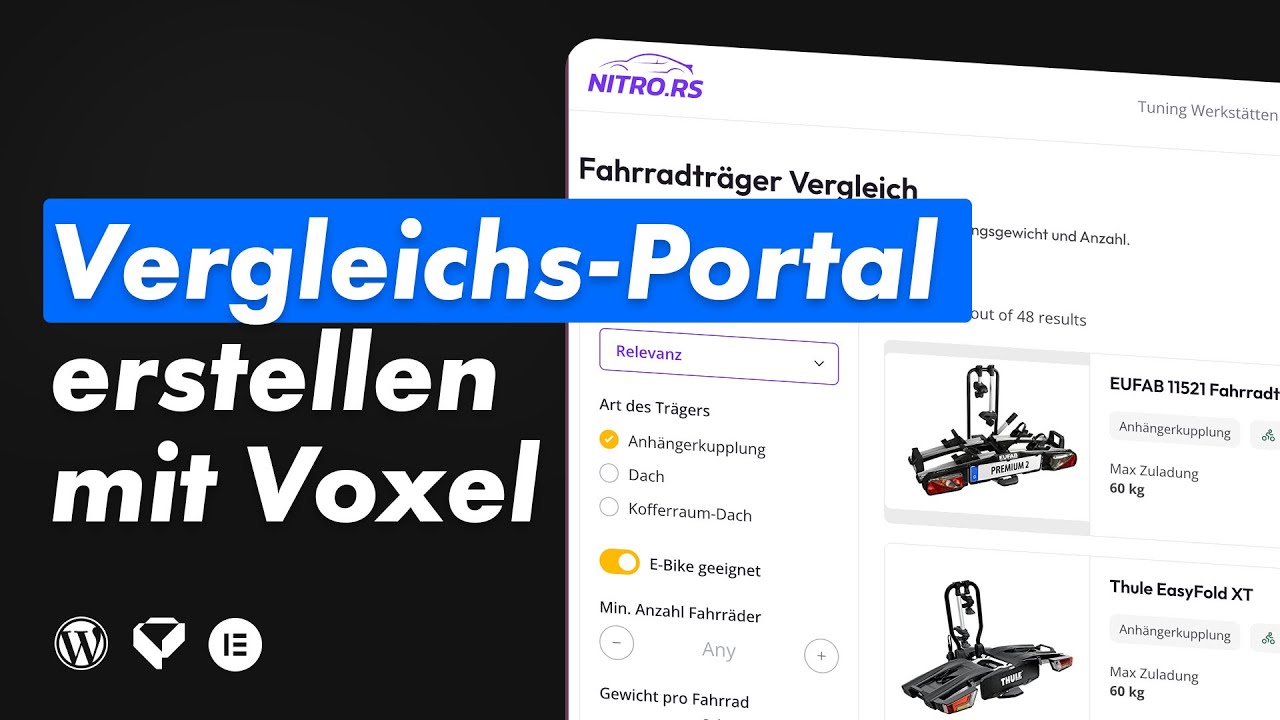 Vergleichsportal erstellen mit WordPress, Voxel Theme & Elementor (Deutsch)