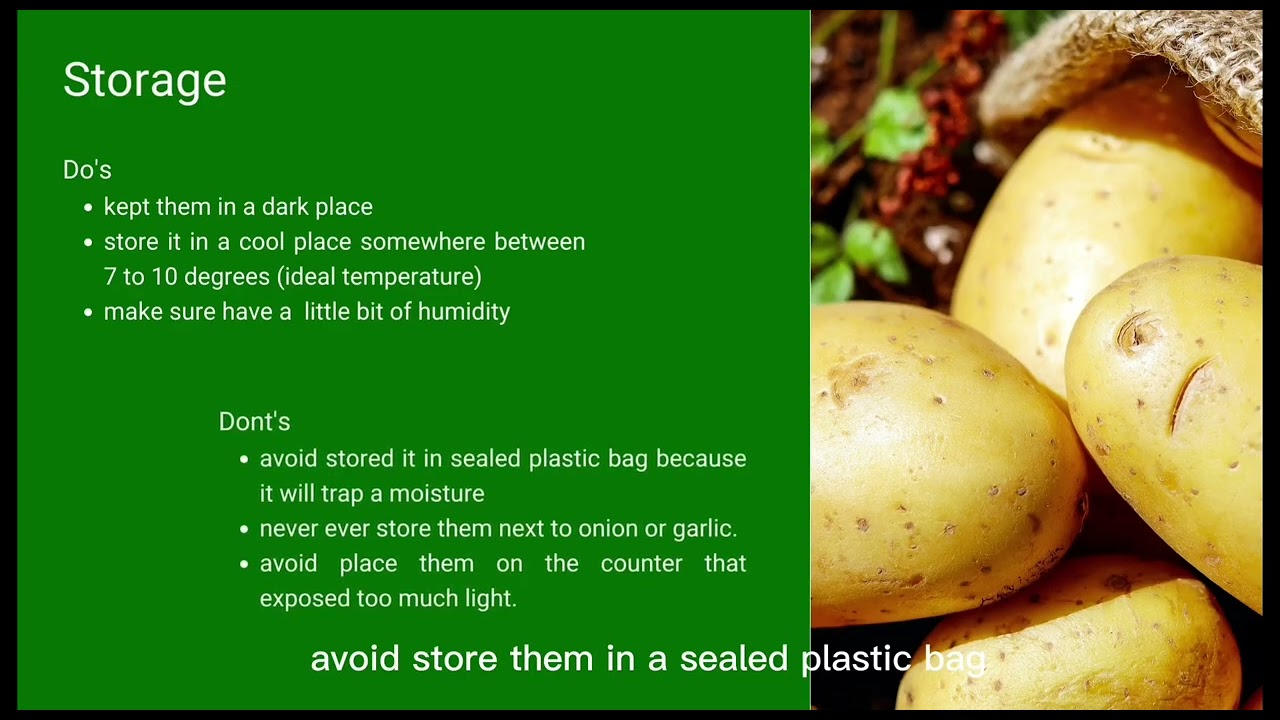 Post-harvest handling process potato