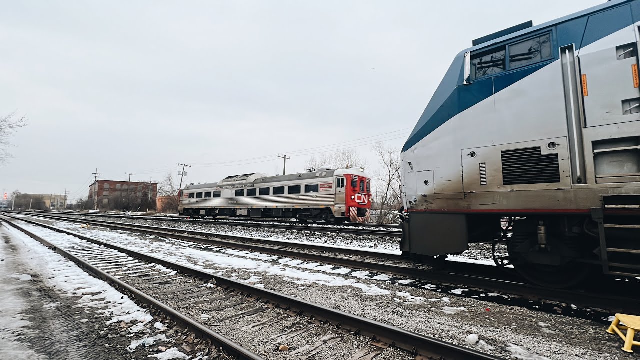 Amtrak P42DC #58 on 355 & HEP Startup + CN RDC 1501 - Pontiac, Michigan