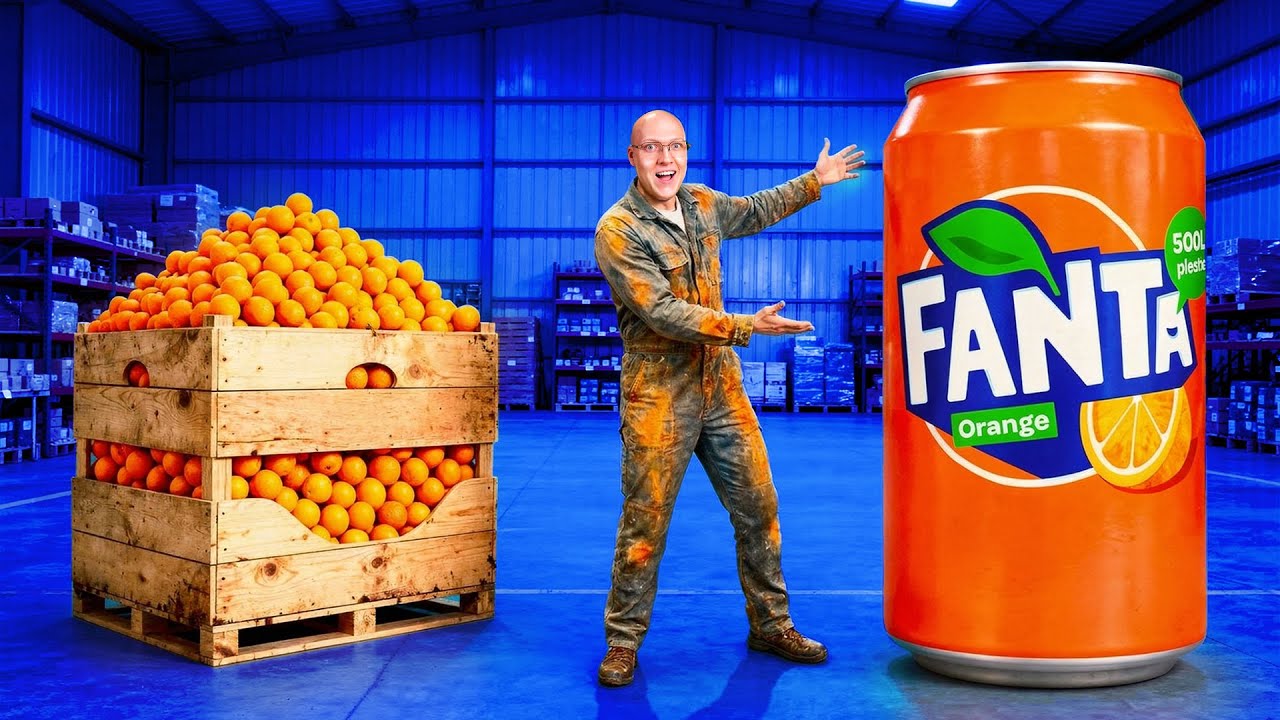 I MADE A GIANT FANTA FROM 1 TON OF ORANGES!!!