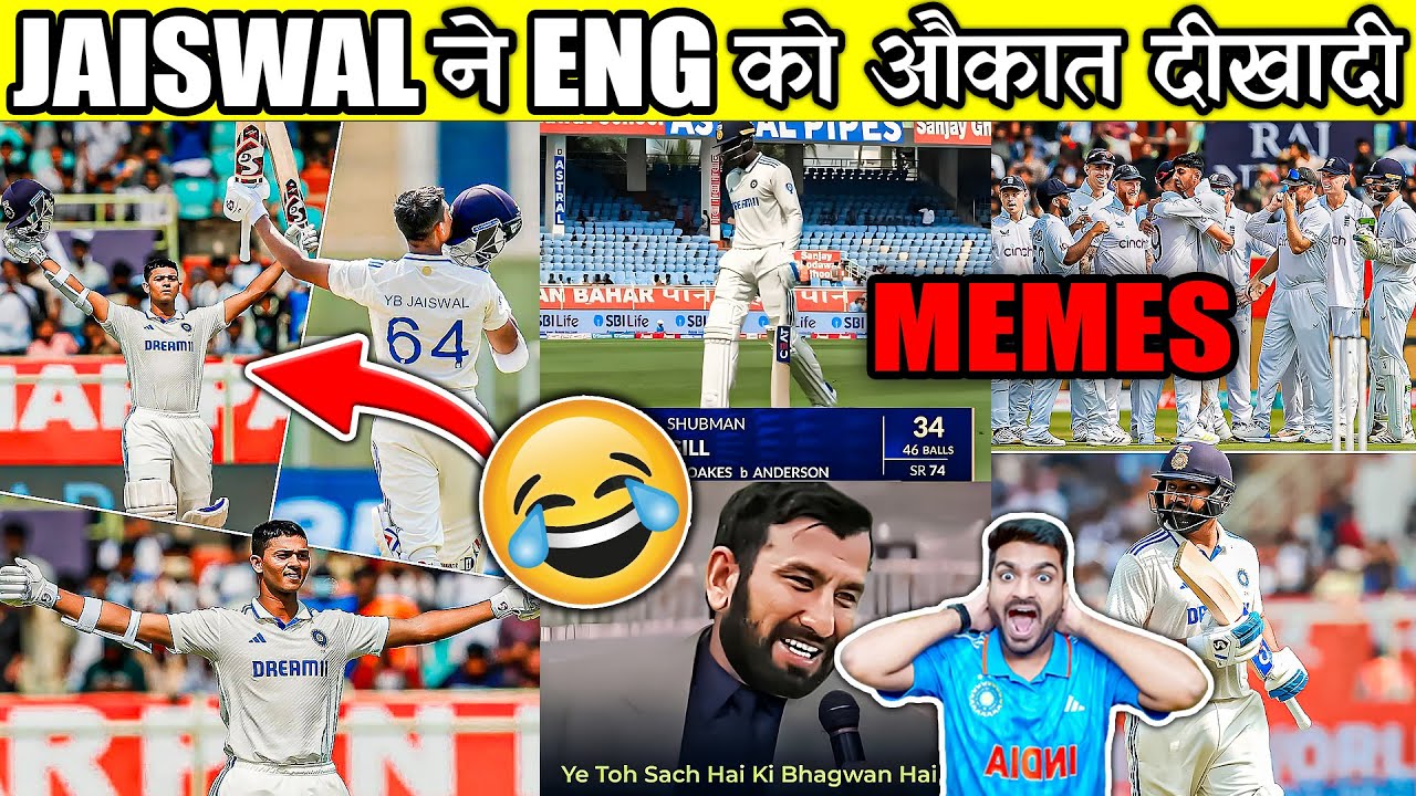 YASHASVI JAISWAL 179 😱 IND vs ENG MEMES 😂