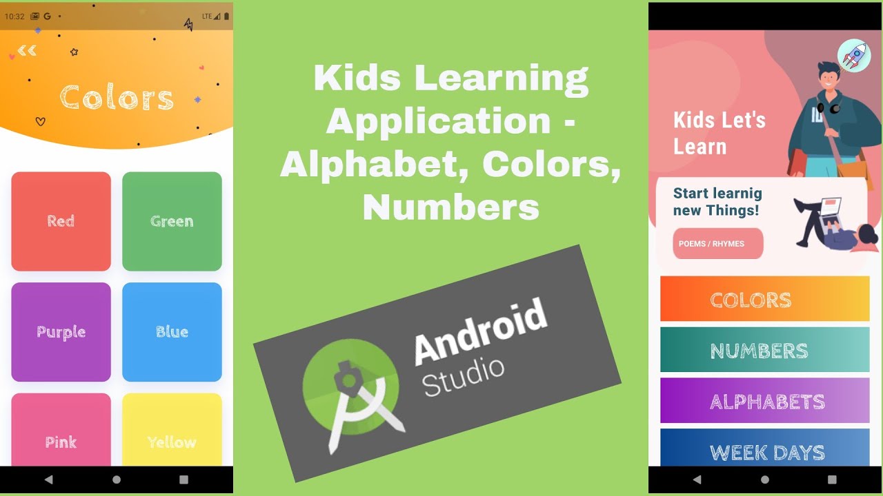 Kids Learning Application - Alphabet, Colors, Numbers, Shapes and Days of the week