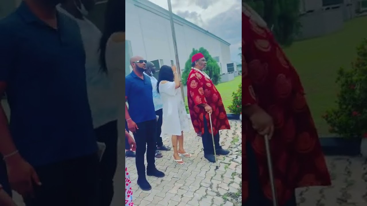 Pete Edochie, pulled up on a movie set & people go gaga alongside Ngozi Ezeonu. 